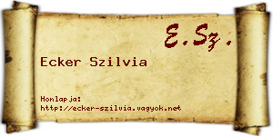 Ecker Szilvia névjegykártya