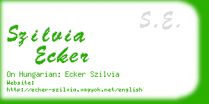 szilvia ecker business card
